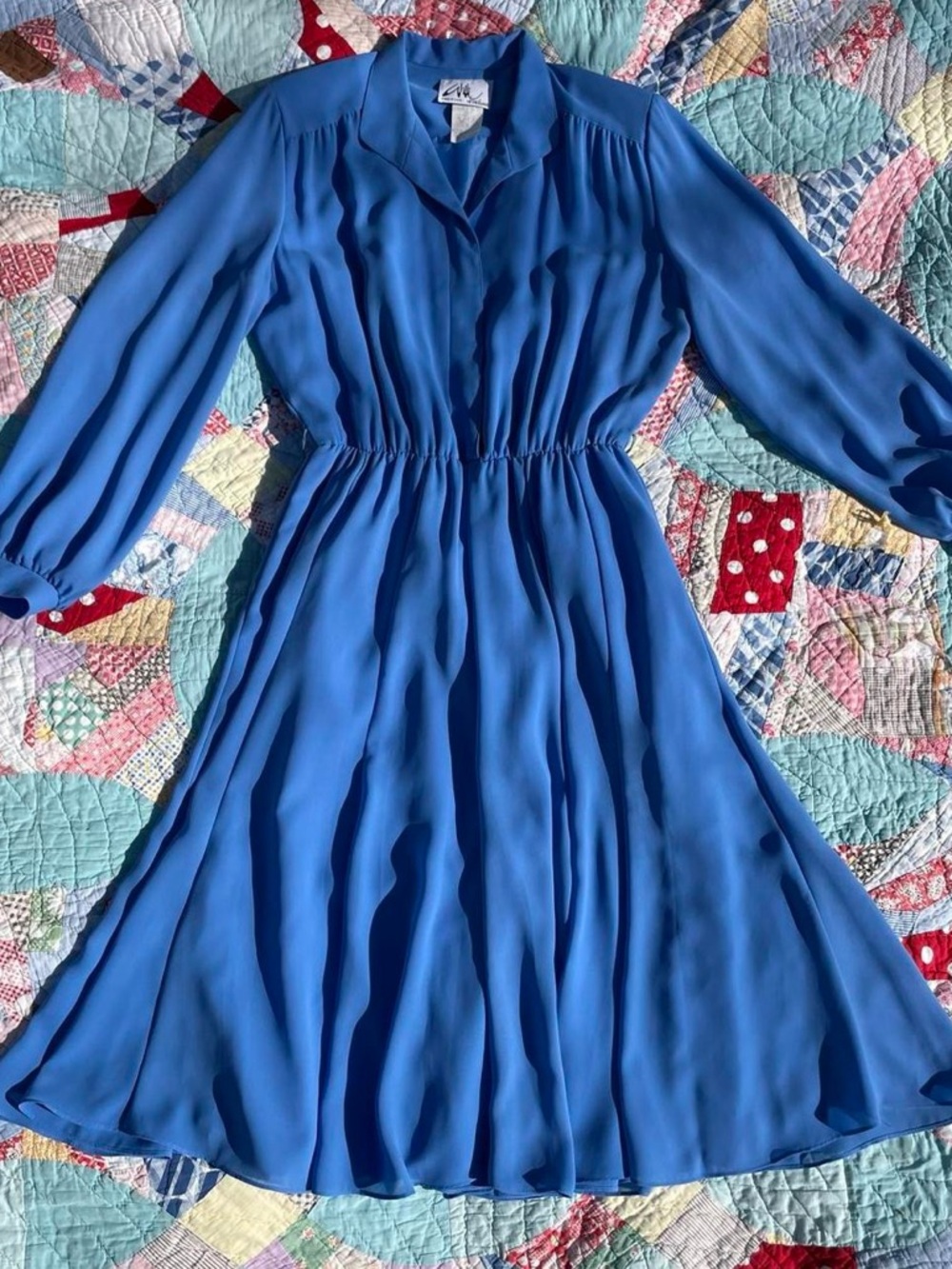 NWT Vintage 70s 80s Periwinkle Dress Deadstock